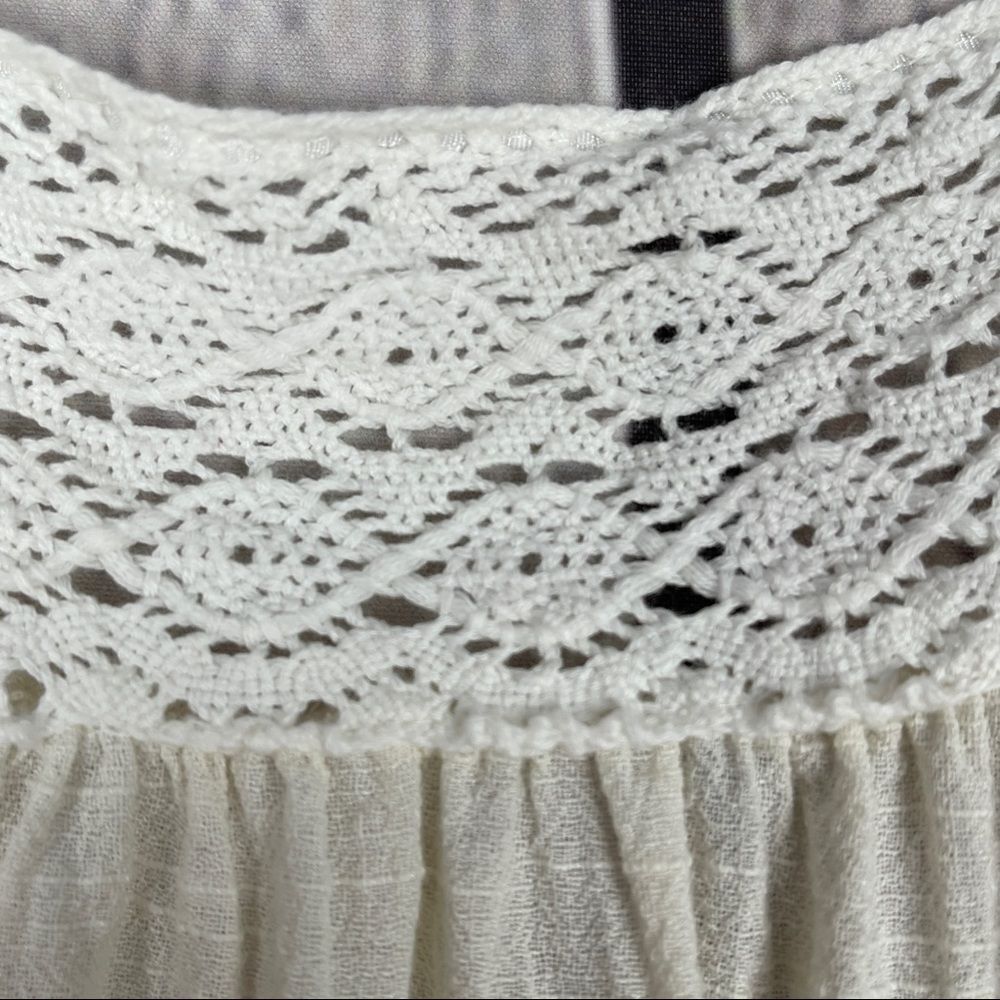 MADEWELL lightweight cotton blend beige crochet tie-back tank top, size XL - Picture 6 of 16
